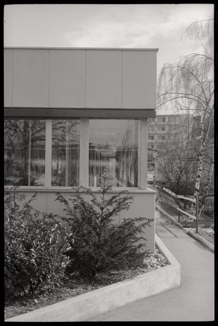 Pavillon des prématurés: vue extérieure de la façade ouest.