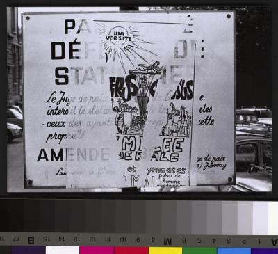 Affichage sauvage à la faculté de médecine (école de médecine Bugnon 9) contre le numerus clausus: affiche.